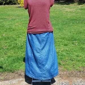Plus Sized Dark Blue Jean Skirt
